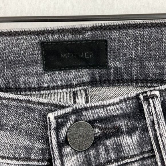 Mother Black Button Fly The Stunner Ankle Fray Jeans Friday The 13th Size 25 - Picture 7 of 13